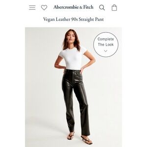 Abercrombie & Fitch The 90’s Straight Ultra High Rise Vegan Leather Pants